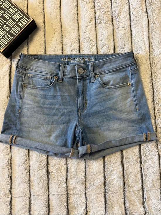 American Eagle Outfitters Pants - American Eagle Outfitters Light Blue Rolled Cuff Denim Shorts